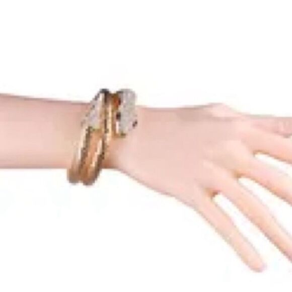 Gold Coiled Snake Bracelet - Picture 3 of 6